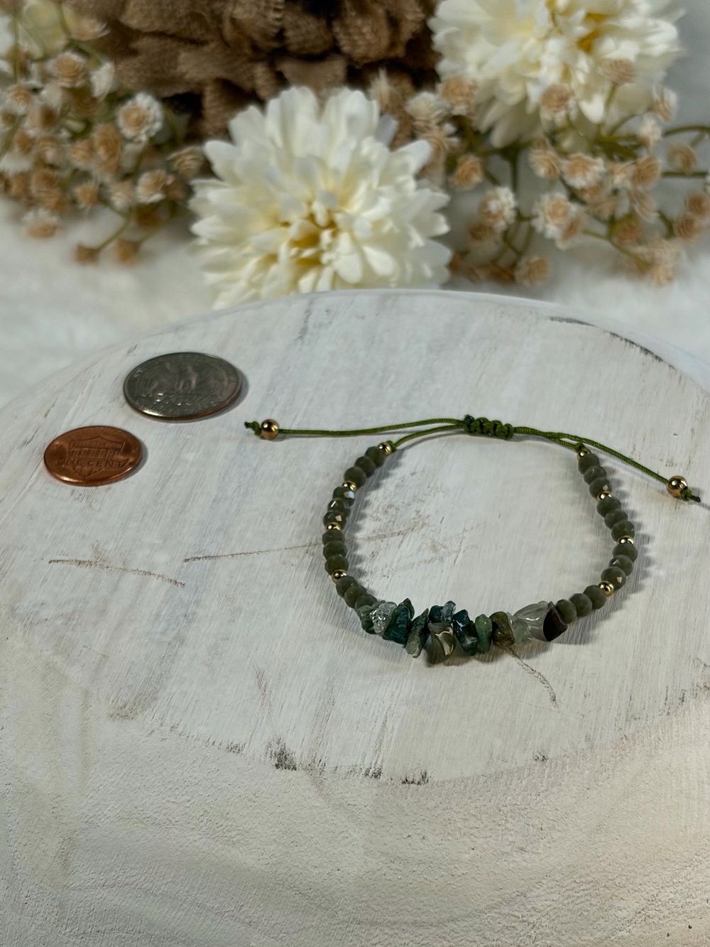 Indian Agate Beaded Bracelet - Picture 3 of 4